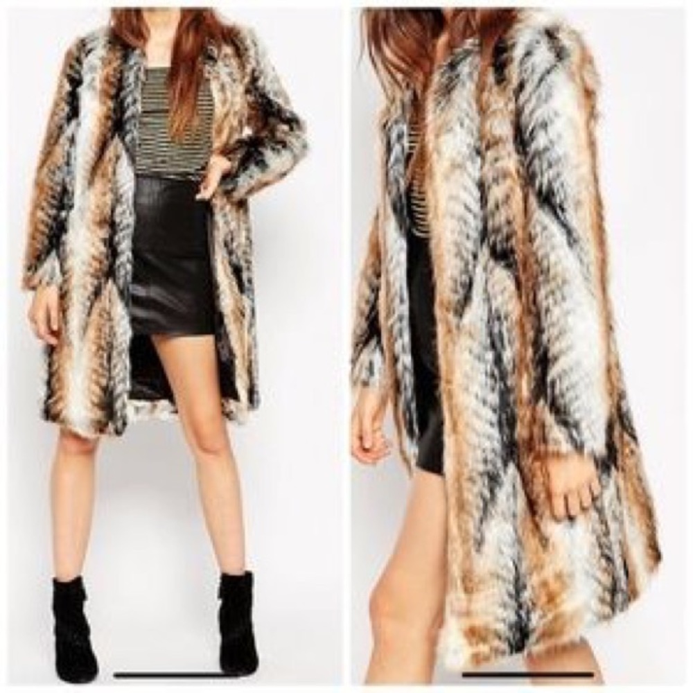 ASOS longline vintage faux fur coat